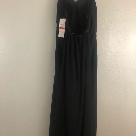 Faviana high front slit strapless black dress size 8 - Picture 7 of 10